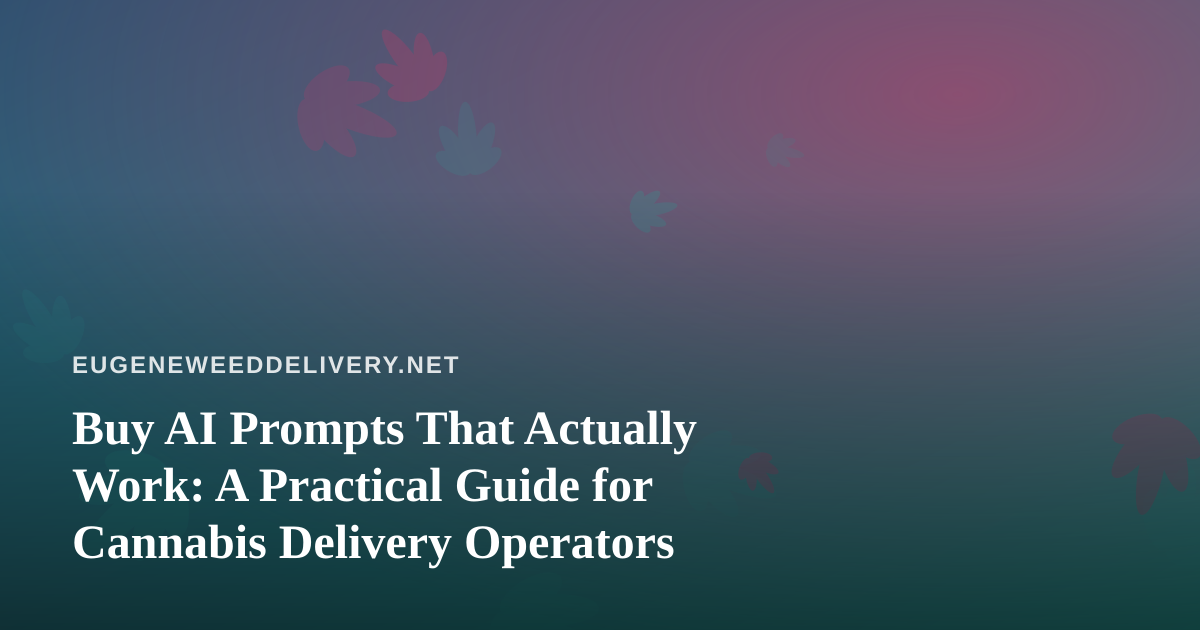 Buy AI Prompts That Actually Work: A Practical Guide for Cannabis Delivery Operators