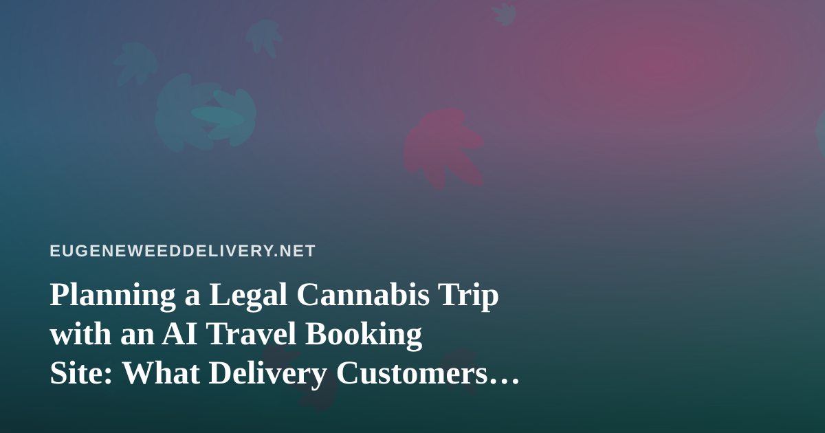 Planning a Legal Cannabis Trip with an AI Travel Booking Site: What Delivery Customers Should Know